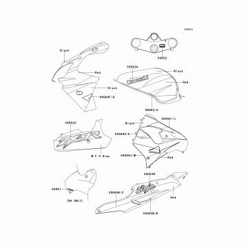 Decals(Red/Black)(ZX900-E2)