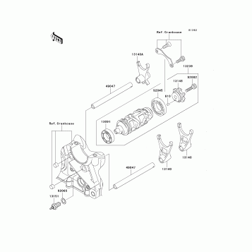 Gear Change Drum/Shift Fork(s)
