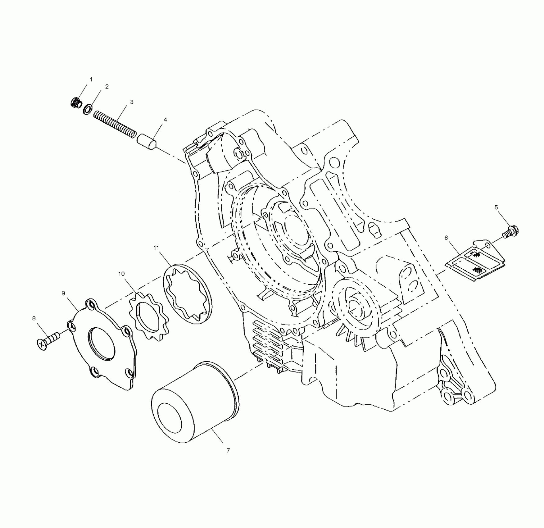 TRAIL BOSS - A02CA32AA/AB 2002 ATV Polaris OIL PUMP and OIL FILTER ...