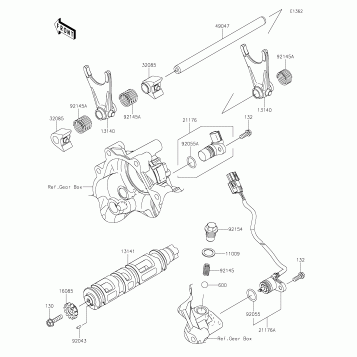 Gear Change Drum/Shift Fork(s)