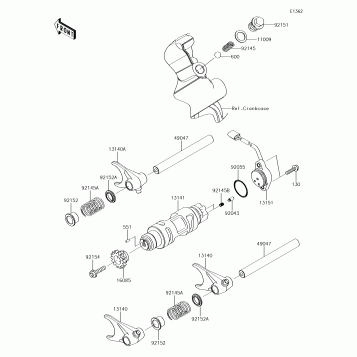 Gear Change Drum/Shift Fork(s)