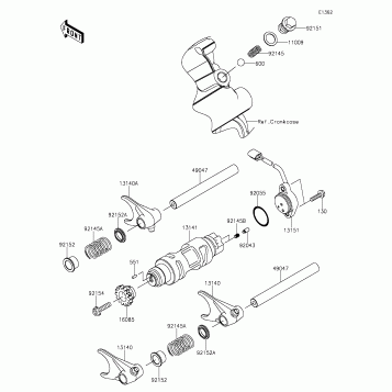 Gear Change Drum/Shift Fork(s)