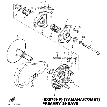 (EX570HP) (HAMAHA - COMET) PRIMARY SHEAVE