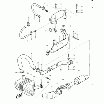 MUFFLER ('82-'83 JS440-A6/A7)