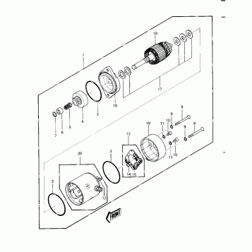 STARTER MOTOR ('82-'83 JS440-A6/A7)