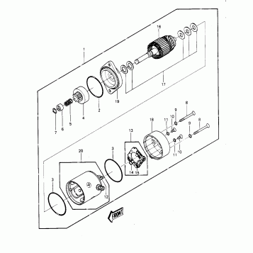 STARTER MOTOR ('84-'86 JS440-A8/A9/A10)