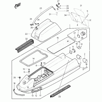 HULL/ENGINE HOOD ('84-'86 JS440-A8