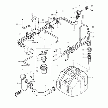 FUEL TANK ('84-'86 JS440-A8/A9/A10