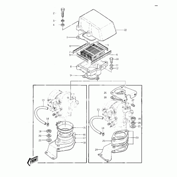 CARBURETOR BRACKETS/FLAME ARRESTER ('77-