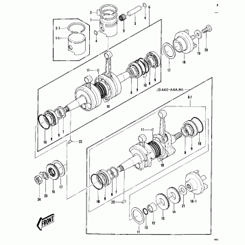 CRANKSHAFT/PISTONS ('79-'81 A3/A4/A4A/A5