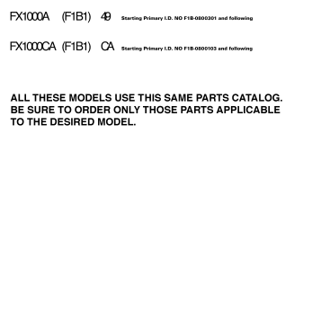 MODELS IN THIS CATALOG