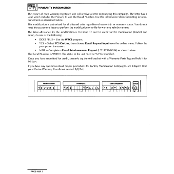 * AUDIO WARRANTY - SERVICE PG - 1 *