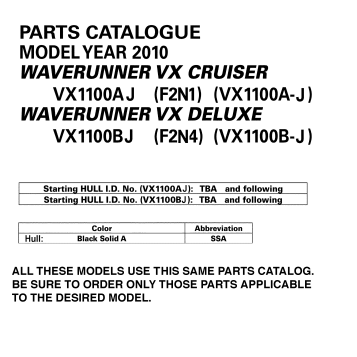 MODELS IN THIS CATALOG