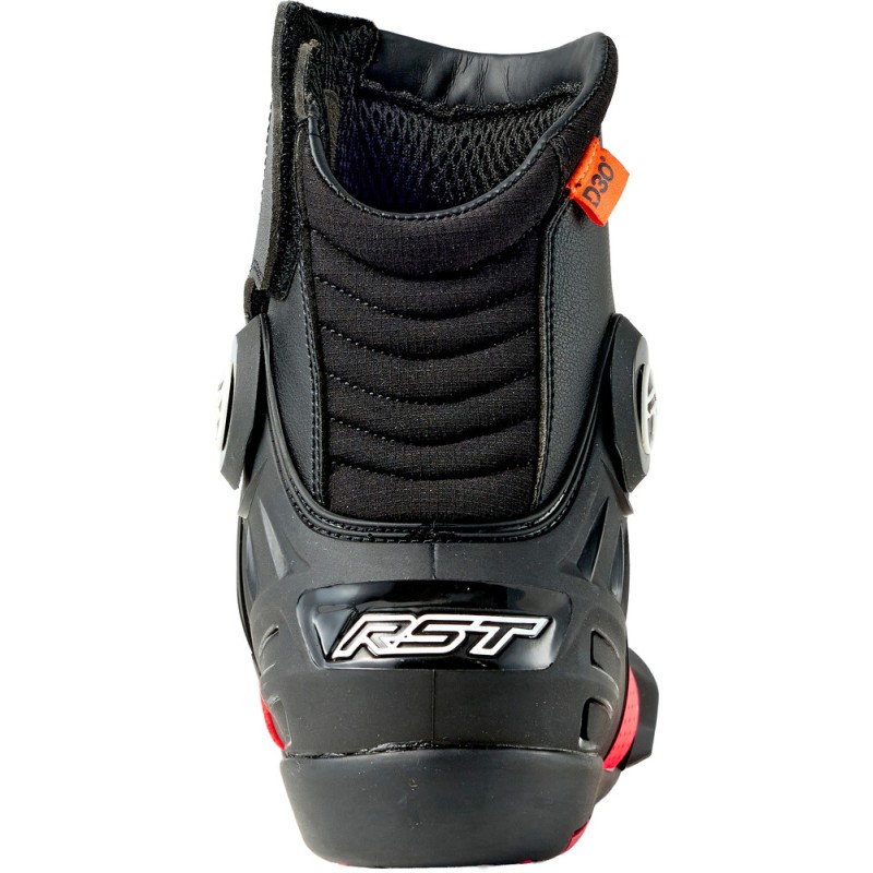TRACTECH EVO D3O SHORT BOOT BLACK/FLO RED 12 TRACTECH EVO D3O SHORT BOOT BLACK/FLO RED 12