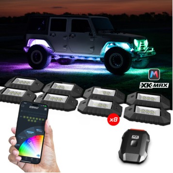 KMAX ROCK LIGHT KIT 8 PIECE APP CONTROL