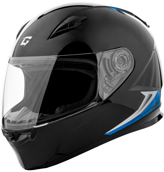 FF-49 SYTH HELMET BLACK/BLUE 2X