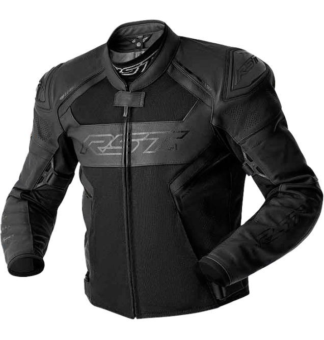 S1 D3O MESH LEATHER JACKET BLACK 4X