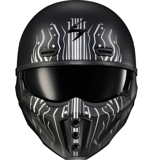 COVERT X OPEN-FACE HELMET TRIBE MATTE BLACK/WHITE SM