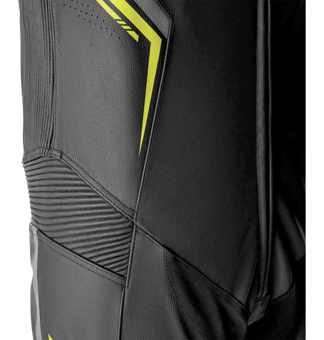 S1 D3O SUIT BLK/GRY/FLO YEL LEATHER LG