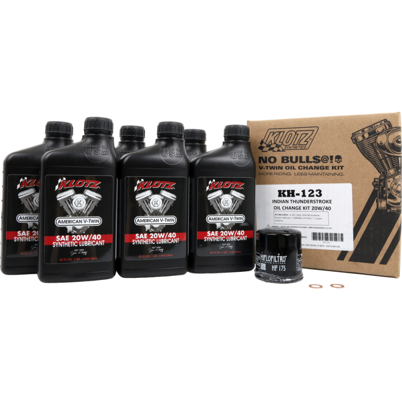 Indian® Motorcycle Thunderstoke Engine 15W-6 Synthetic Oil Change Kit Indian® Motorcycle Thunderstoke Engine 15W-6 Synthetic Oil Change Kit