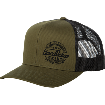 HARDDRIVE EMBLEM HAT BLACK/OD GREEN OS