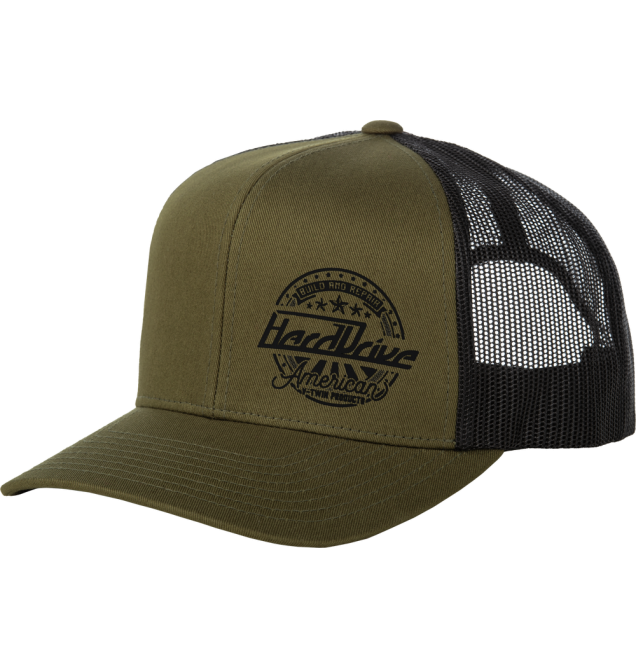 HARDDRIVE EMBLEM HAT BLACK/OD GREEN OS