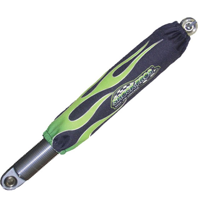 Shock Covers Black W/Green Flames