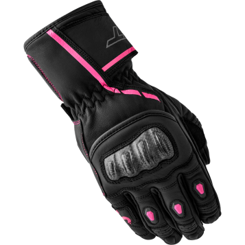 S1 D3O LADIES GLOVE BLACK/PINK LEATHER LG