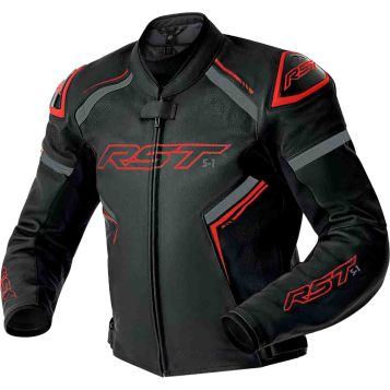 S1 D3O LEATHER JACKET BLK/GRY/RED 2X