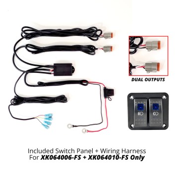2 Switch Rocker Panel w/ 2 Output Wire Strobe Combo