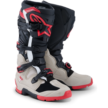 TECH 7 ENDURO BLK/LIGHT GRY/BRIGHT RED 10