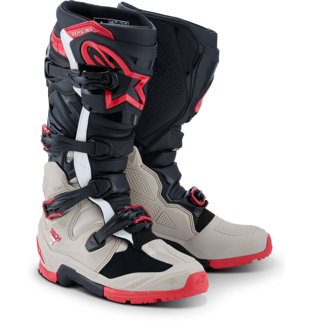 TECH 7 ENDURO BLK/LIGHT GRY/BRIGHT RED 12
