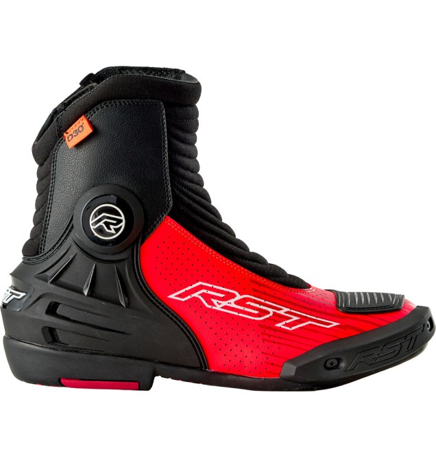 TRACTECH EVO D3O SHORT BOOT BLACK/FLO RED 11.5