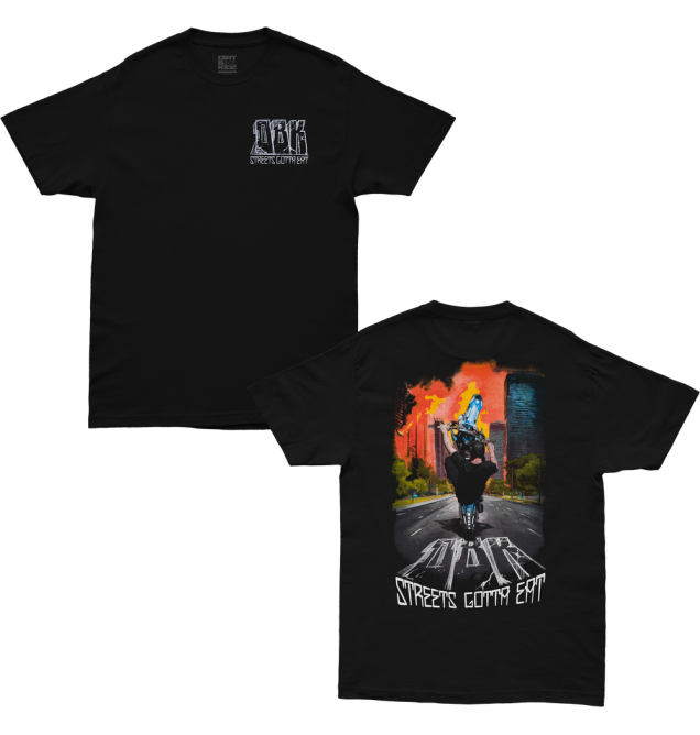 STEETS GOTTA EAT TEE BLACK LG