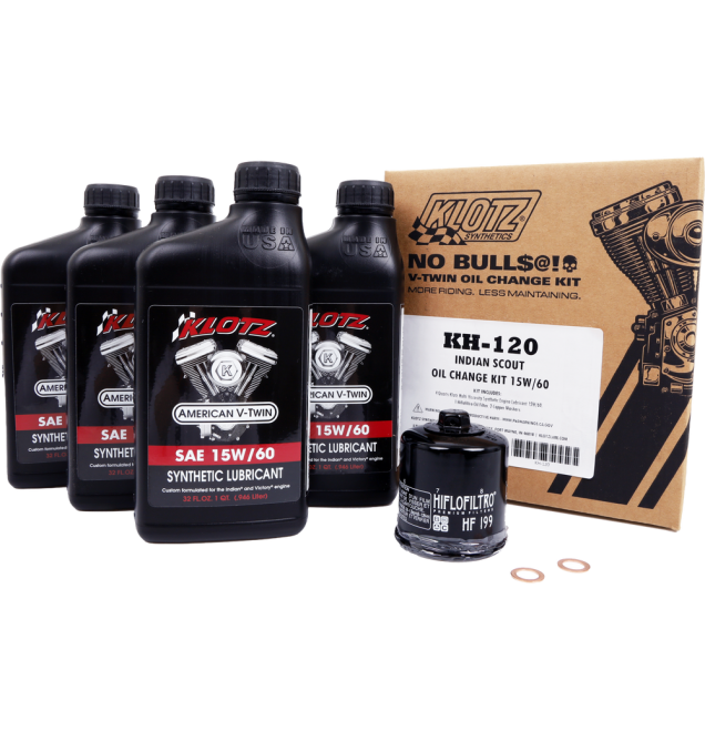 INDIAN SCOUT 15W-60 SYNTHETIC OIL CHANGE KIT