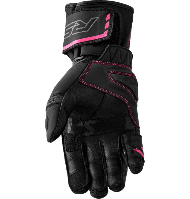 S1 D3O LADIES GLOVE BLACK/PINK LEATHER LG