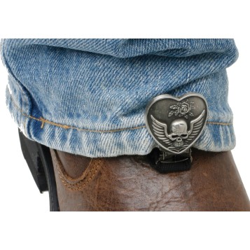 CLIPS FOR STIRRUP/STRAP BOOTS HEART/SKULL