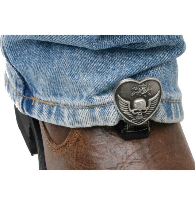 CLIPS FOR STIRRUP/STRAP BOOTS HEART/SKULL
