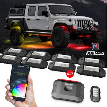 KMAX ROCK LIGHT KIT 12 PIECE APP CONTROL