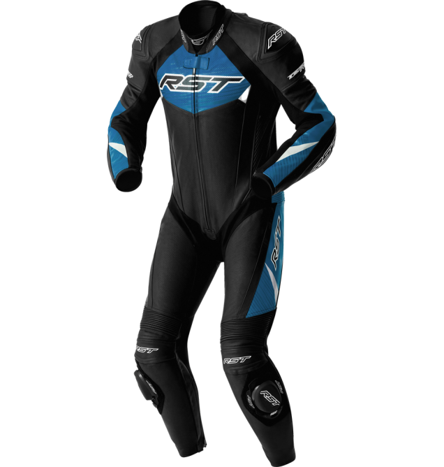 TRACTECH EVO D3O SUIT BLK/BLU LEATHER SM