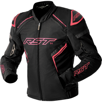 S1 D3O TEXTILE LADIES JACKET BLK/FLO PINK 2XL