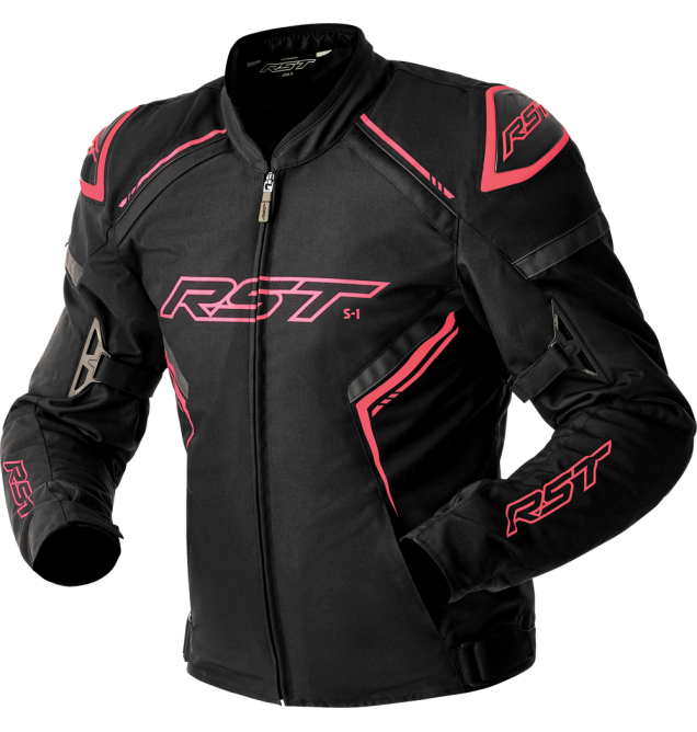 S1 D3O TEXTILE LADIES JACKET BLK/FLO PINK 3XL
