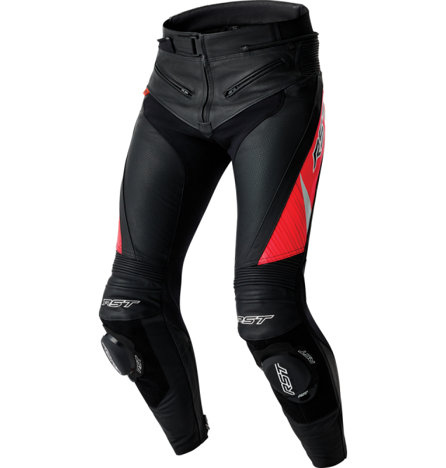 TRACTECH EVO 5 D3O PANTS BLK/FLO RED LEATHER SM