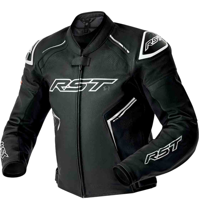 S1 D3O LEATHER JACKET BLK/WHI LG