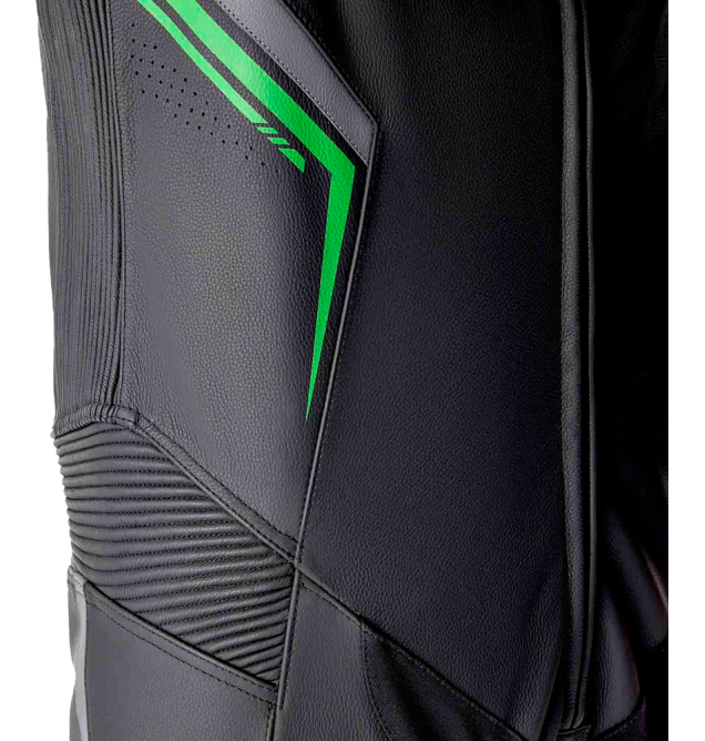 S1 D3O SUIT BLK/GRY/FLO GRN LEATHER 2X