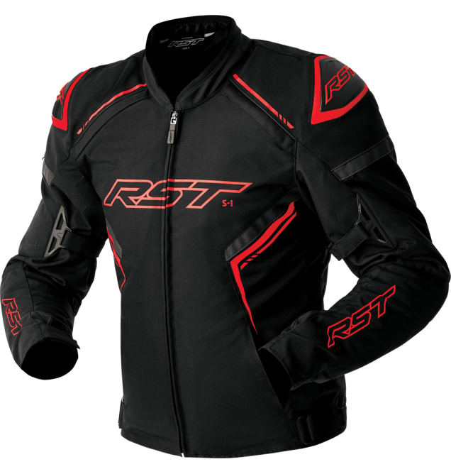 S1 D3O TEXTILE JACKET BLACK/GREY/RED MD