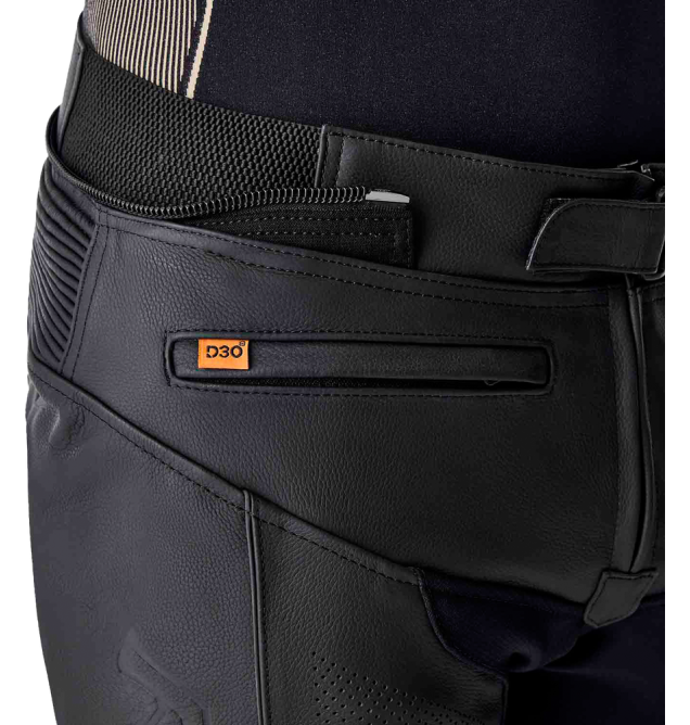 T2 D3O LEATHER PANTS BLACK MD