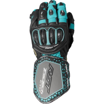 TRACTECH EVO 4 CE LADIES GLOVE BLACK/AQUA/GREY LEATHER LG