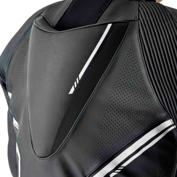 S1 D3O SUIT BLK/WHI LEATHER 2X