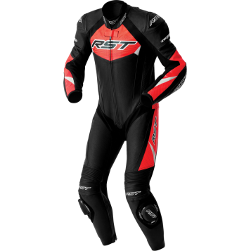 TRACTECH EVO D3O SUIT BLK/FLO RED LEATHER LG